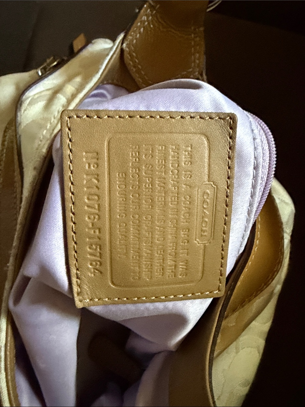 Coach Cream and Tan Shoulder Hobo with Buckle Accent - Picture 4 of 8